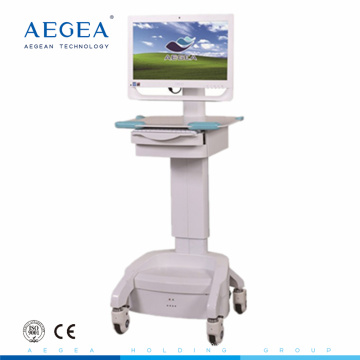 AG-WT002C plastic material tabletop height adjustable medical mobile computer carts